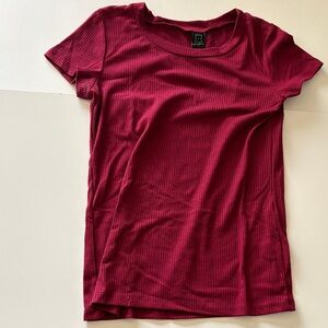 Women's Ribbed Red Top